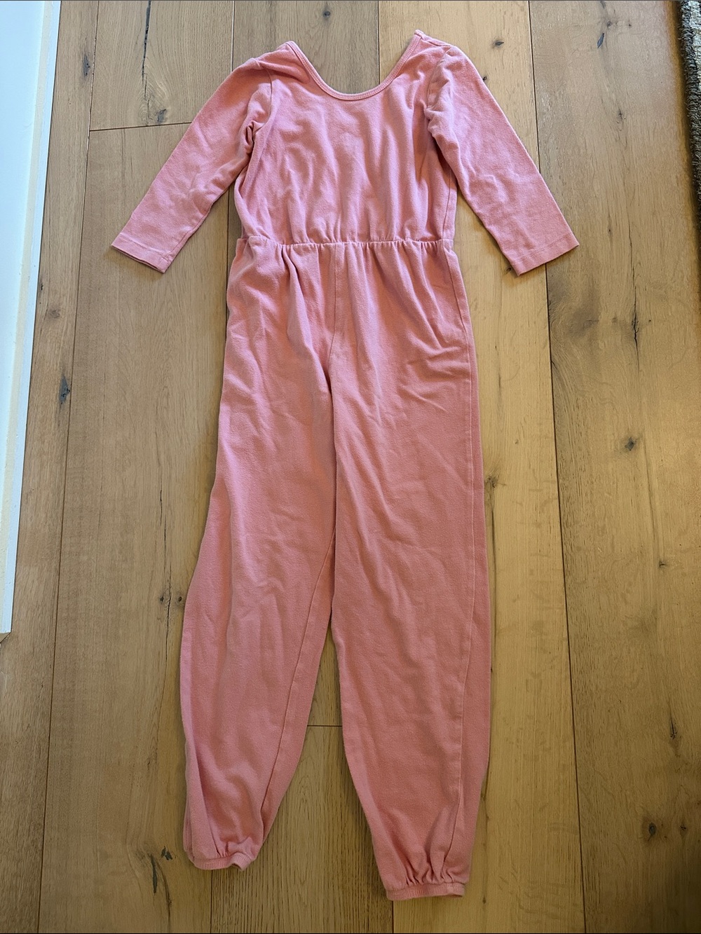 Girls' Pink Long-Sleeve Jumpsuit - Soft Knit Kids Matching Set